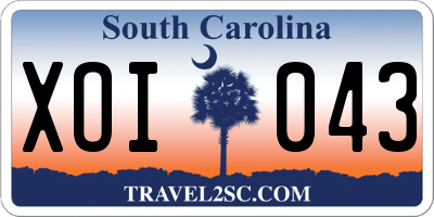 SC license plate XOI043