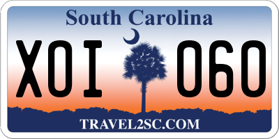 SC license plate XOI060