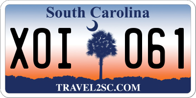 SC license plate XOI061