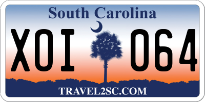 SC license plate XOI064