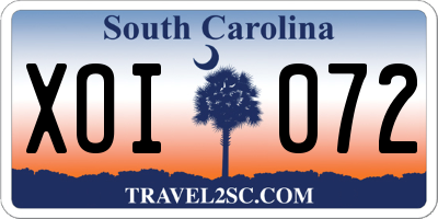 SC license plate XOI072