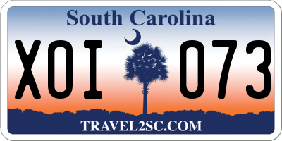 SC license plate XOI073