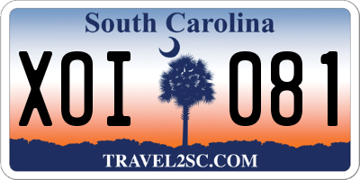 SC license plate XOI081