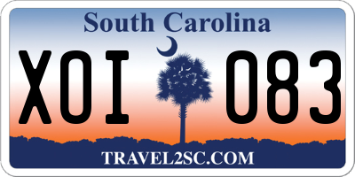 SC license plate XOI083