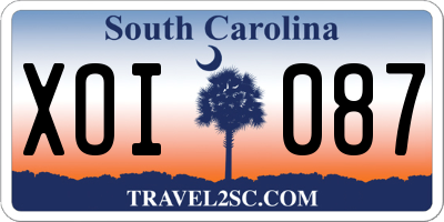 SC license plate XOI087