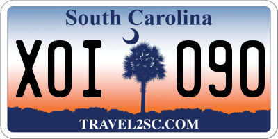 SC license plate XOI090