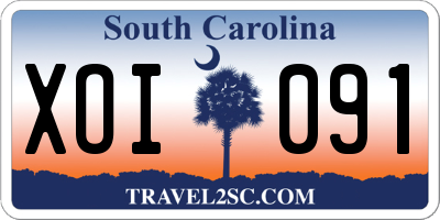 SC license plate XOI091