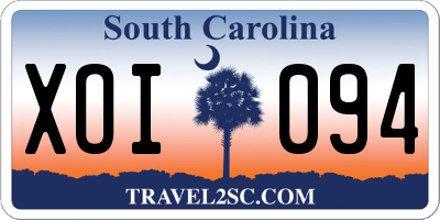 SC license plate XOI094