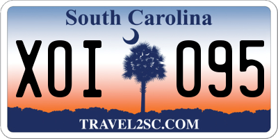 SC license plate XOI095