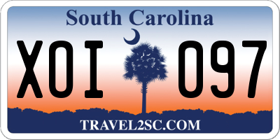 SC license plate XOI097