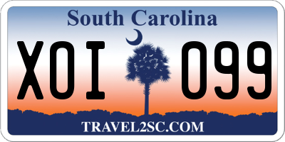 SC license plate XOI099