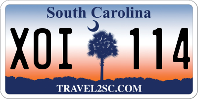 SC license plate XOI114