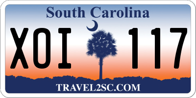 SC license plate XOI117