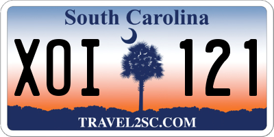 SC license plate XOI121