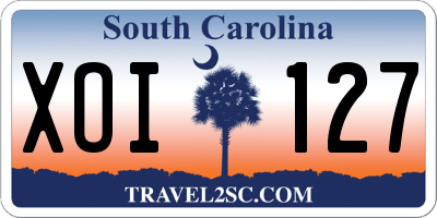 SC license plate XOI127