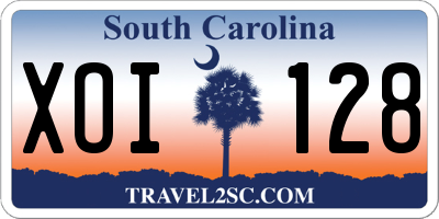 SC license plate XOI128