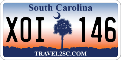 SC license plate XOI146
