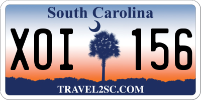SC license plate XOI156