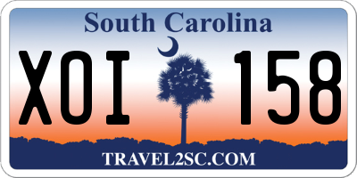 SC license plate XOI158