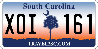 SC license plate XOI161