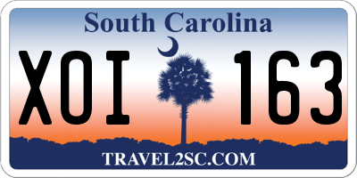 SC license plate XOI163