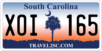 SC license plate XOI165