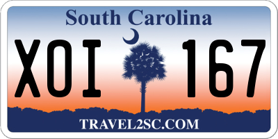 SC license plate XOI167
