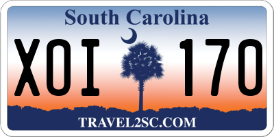 SC license plate XOI170
