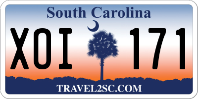 SC license plate XOI171