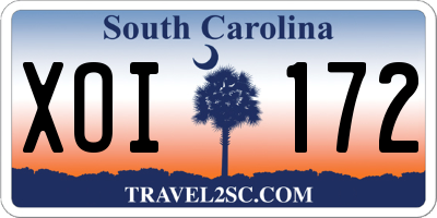 SC license plate XOI172
