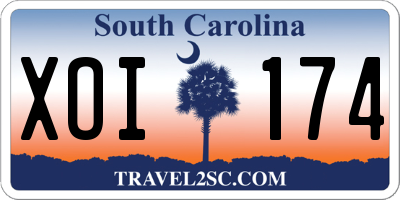 SC license plate XOI174