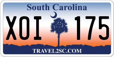 SC license plate XOI175
