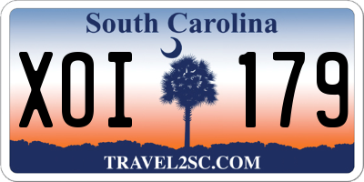 SC license plate XOI179
