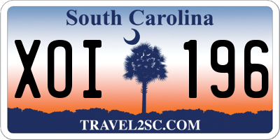 SC license plate XOI196