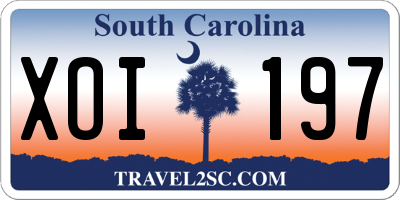 SC license plate XOI197