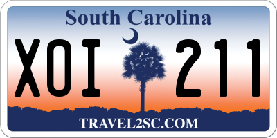 SC license plate XOI211