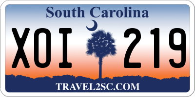SC license plate XOI219