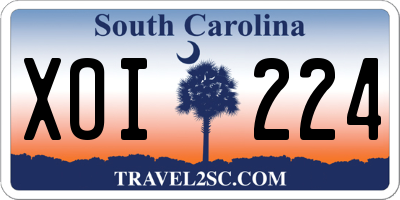 SC license plate XOI224