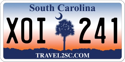 SC license plate XOI241