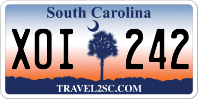 SC license plate XOI242