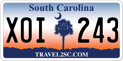 SC license plate XOI243