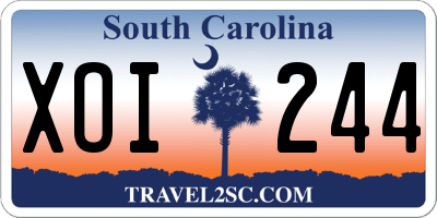 SC license plate XOI244