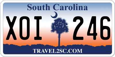 SC license plate XOI246
