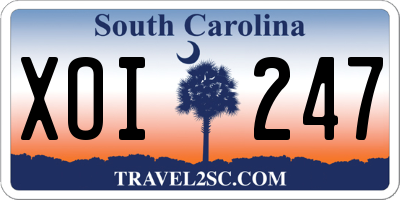 SC license plate XOI247