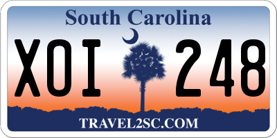 SC license plate XOI248