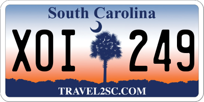 SC license plate XOI249