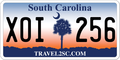 SC license plate XOI256