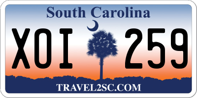 SC license plate XOI259