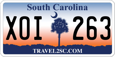 SC license plate XOI263