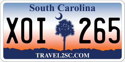 SC license plate XOI265